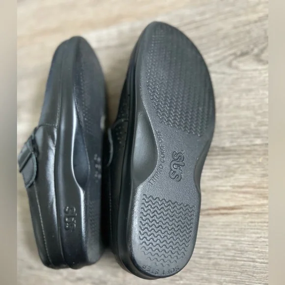 SAS Clog slip on Classic Black Leather Loafers - Picture 9 of 10